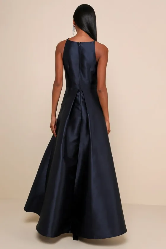 Broadway Show Navy Blue High-Low Gown sold by Lulus product image thumbnail 2