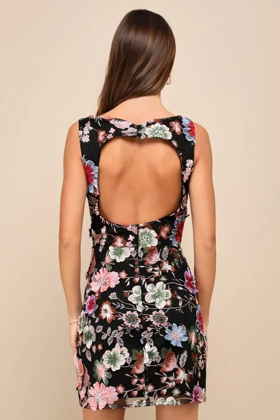 Special Something Black 3D Floral Embroidered Mini Dress sold by Lulus product image thumbnail 2