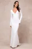 Extravagant Love White Backless Long Sleeve Ruched Maxi Dress sold by Lulus