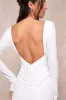 Extravagant Love White Backless Long Sleeve Ruched Maxi Dress sold by Lulus