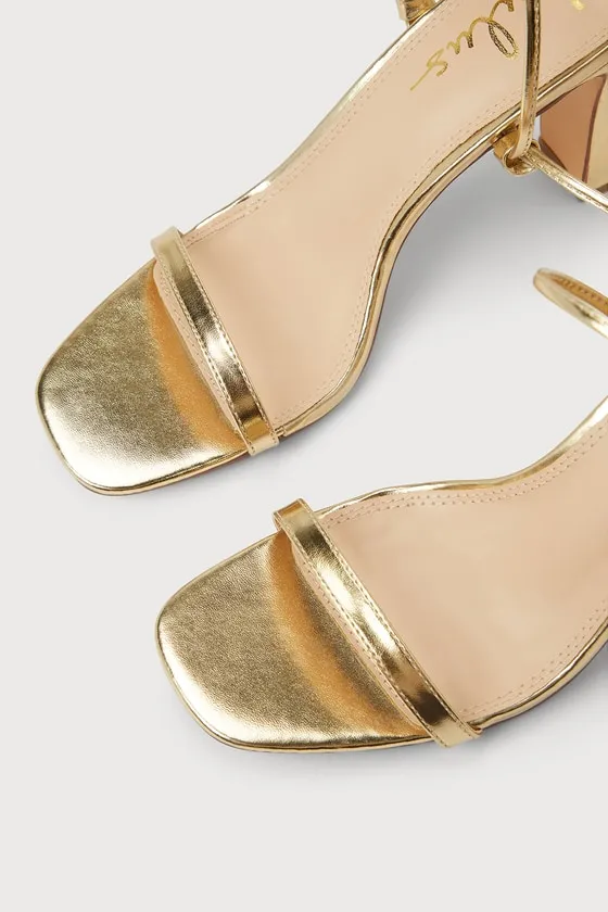 Xylia Gold Lace-Up Heels sold by Lulus product image thumbnail 4