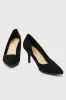 Mariee Black Suede Pointed-Toe Pumps sold by Lulus