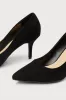 Mariee Black Suede Pointed-Toe Pumps sold by Lulus