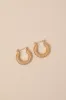 Superb Charm 14KT Gold Textured Huggie Hoop Earrings sold by Lulus