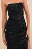 Stately Aura Black Mesh Velvet Strapless Bustier Maxi Dress sold by Lulus