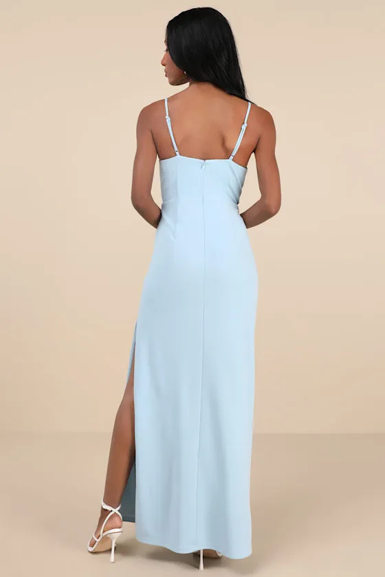 Romantic Existence Light Blue Column Maxi Dress sold by Lulus product image thumbnail 2