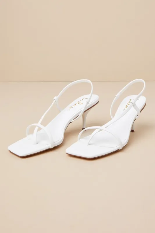 Toinette White Strappy Slingback High Heel Sandals sold by Lulus