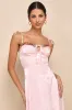 Ethereal Muse Light Pink Satin Jacquard Embroidered Midi Dress sold by Lulus