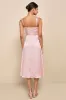 Ethereal Muse Light Pink Satin Jacquard Embroidered Midi Dress sold by Lulus