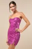 Glamorous Intrigue Magenta Sequin Strapless Mini Dress sold by Lulus