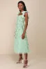 Effortlessly Sweet Sage Tulle 3D Floral Tie-Strap Midi Dress sold by Lulus