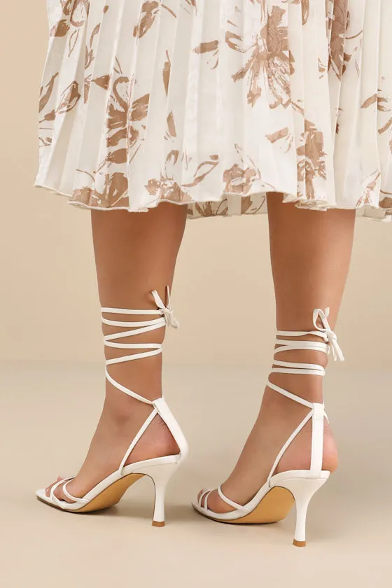 Lawrance White Lace-Up High Heel Sandals sold by Lulus product image thumbnail 2