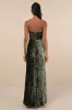 Classy Sensation Olive Velvet Pleated Strapless Maxi Dress sold by Lulus