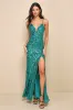 Made for Magic Teal Green Sequin Mermaid Maxi Dress sold by Lulus