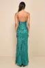 Made for Magic Teal Green Sequin Mermaid Maxi Dress sold by Lulus