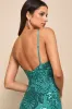 Made for Magic Teal Green Sequin Mermaid Maxi Dress sold by Lulus