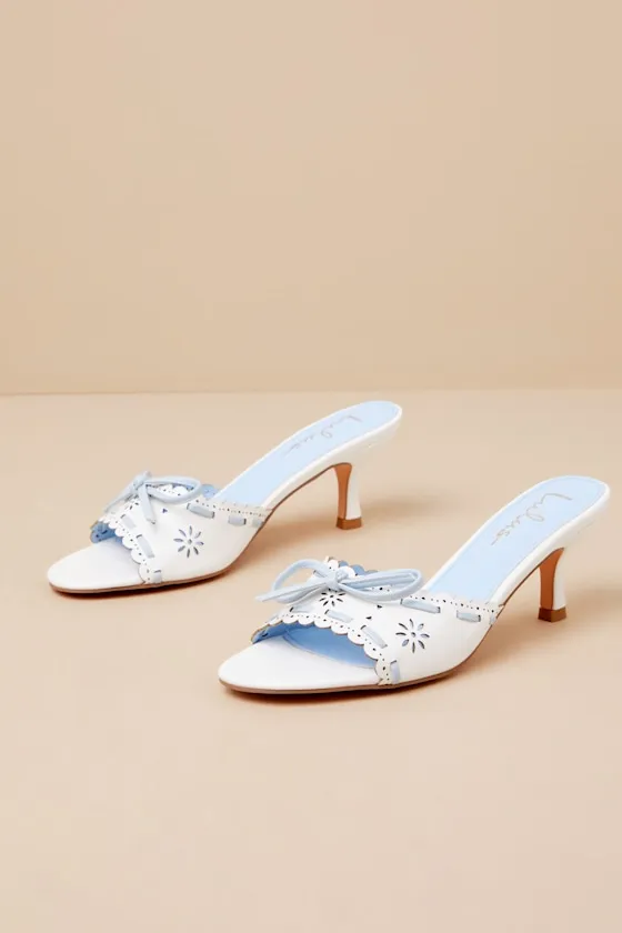 Malinn White and Blue High Heel Sandals sold by Lulus product image thumbnail 2