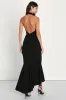 Elegant Grace Black Tiered Halter High-Low Maxi Dress sold by Lulus