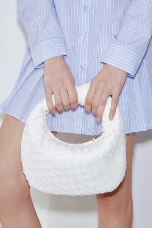 Mejia White Woven Knotted Handbag sold by Lulus