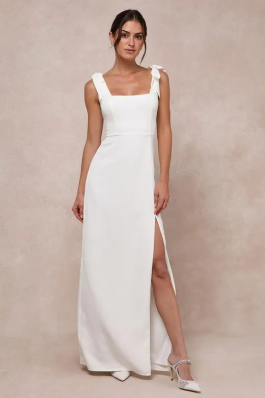 Your Sweetie White Tie-Strap Column Maxi Dress sold by Lulus
