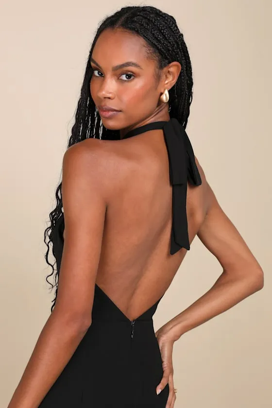 Captured Your Heart Black Halter Maxi Dress sold by Lulus product image thumbnail 4