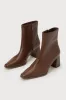Ariyah Chocolate Brown Low Heel Ankle Booties sold by Lulus