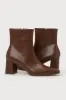 Ariyah Chocolate Brown Low Heel Ankle Booties sold by Lulus