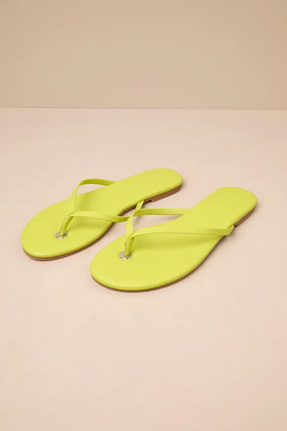 BeachBae Citron Green Flat Thong Sandals sold by Lulus product image thumbnail 2
