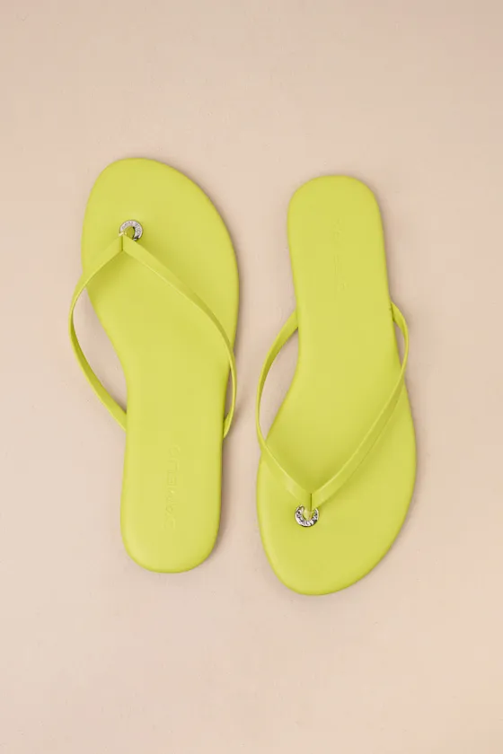 BeachBae Citron Green Flat Thong Sandals sold by Lulus product image thumbnail 3