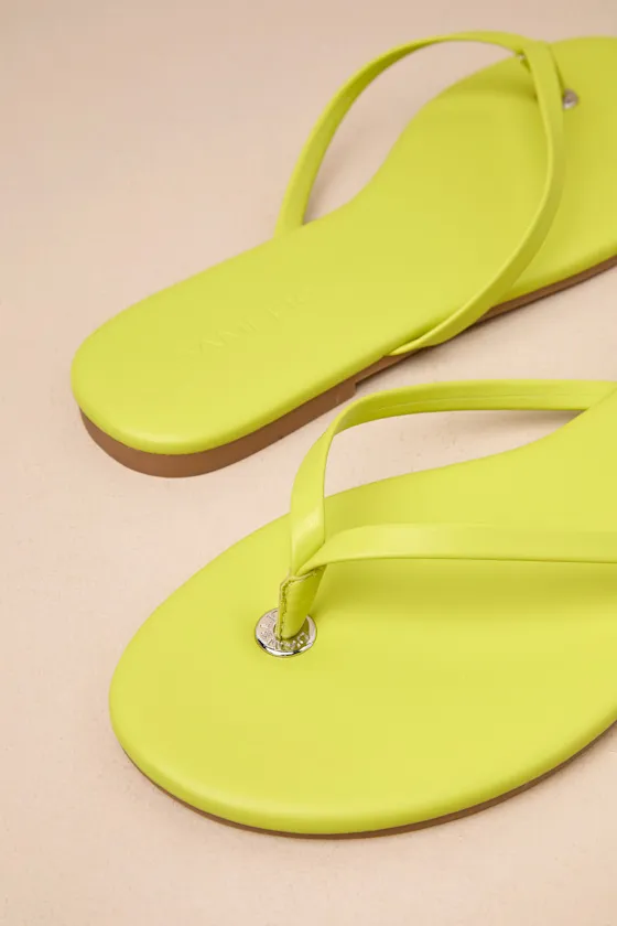 BeachBae Citron Green Flat Thong Sandals sold by Lulus product image thumbnail 4