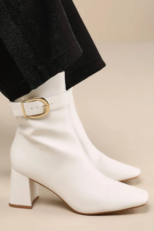 Joplynn Bone Buckle Ankle Boots sold by Lulus