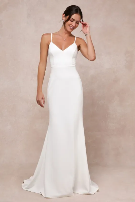 Feeling of Forever White Sleeveless Mermaid Maxi Dress sold by Lulus