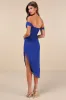 Idyllic Beauty Royal Blue Off-the-Shoulder Midi Dress sold by Lulus