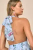 Exceedingly Gorgeous Light Blue Floral Tiered Halter Midi Dress sold by Lulus