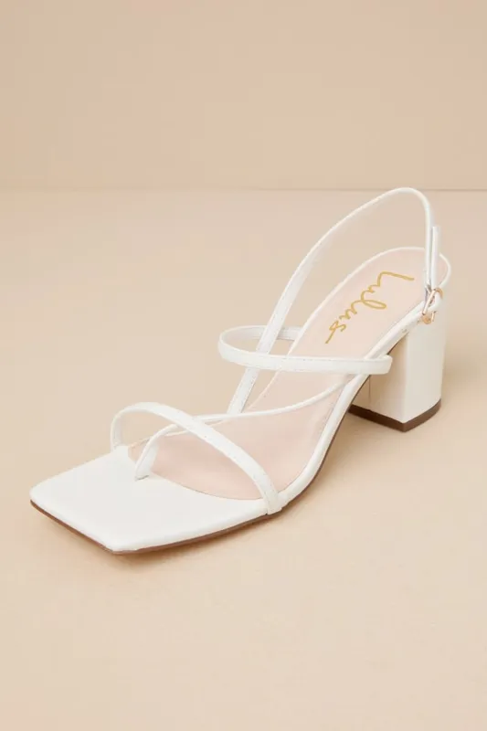 Dreller White Strappy High Heel Sandals sold by Lulus