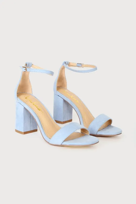 Arylee Light Blue Suede Ankle Strap Heels sold by Lulus product image thumbnail 2