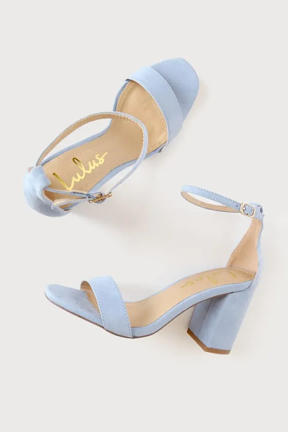 Arylee Light Blue Suede Ankle Strap Heels sold by Lulus product image thumbnail 3