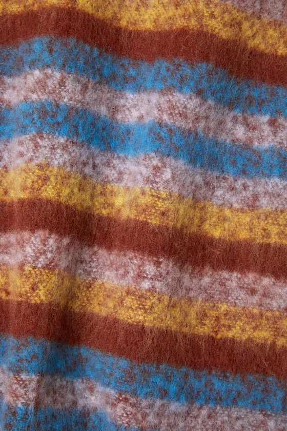 Snuggly Elevation Rust Brown Multi Striped Oversized Scarf sold by Lulus product image thumbnail 4