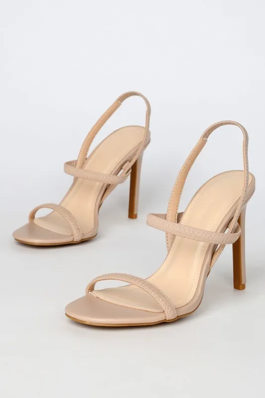 Babie Light Nude Strappy High Heel Sandals sold by Lulus