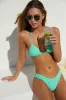 Sandy Messages Light Green Ribbed Bikini Bottoms sold by Lulus
