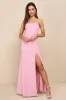 Night of Compliments Rose Pink Strapless Bustier Maxi Dress sold by Lulus