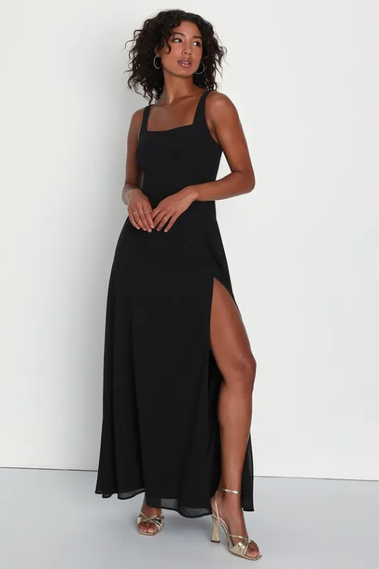 Remarkable Arrival Black Sleeveless Maxi Dress sold by Lulus