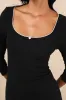 Certainly Darling Black Ribbed Long Sleeve Midi Dress sold by Lulus