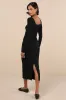 Certainly Darling Black Ribbed Long Sleeve Midi Dress sold by Lulus