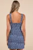 Sophisticated Celebration Dark Blue Jacquard Floral Mini Dress sold by Lulus