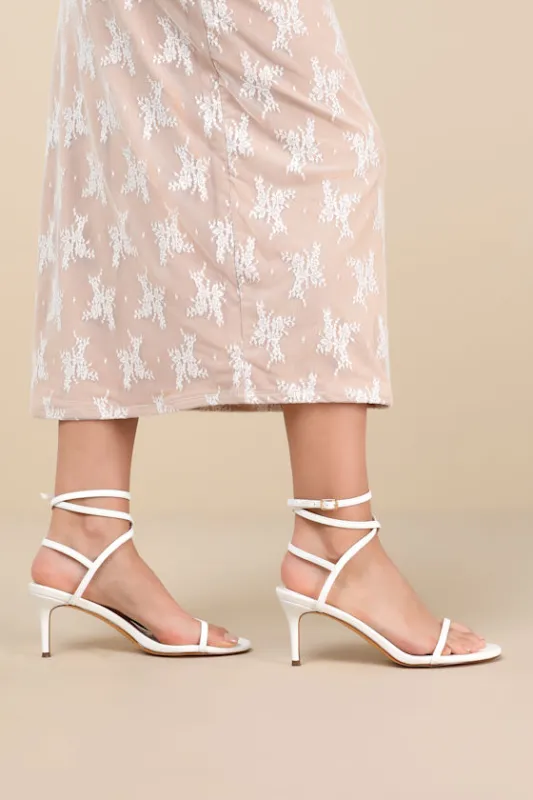 Sydd White Ankle Wrap Low Heel Sandals sold by Lulus