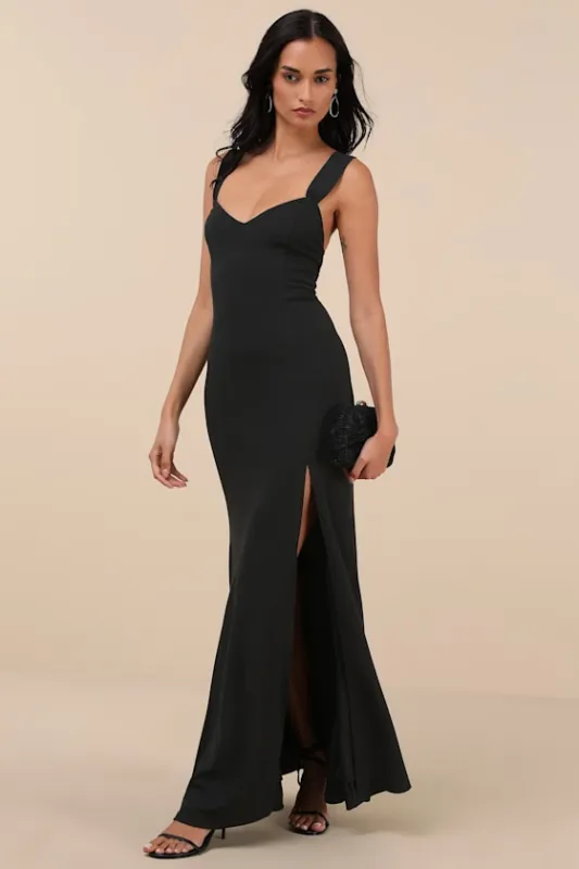 Taline Black Strappy Mermaid Maxi Dress sold by Lulus