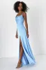 Formal Invitation Light Blue Satin Cowl Neck Maxi Dress sold by Lulus