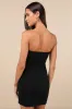 Luxe Romantic Black 3D Floral Applique Strapless Mini Dress sold by Lulus