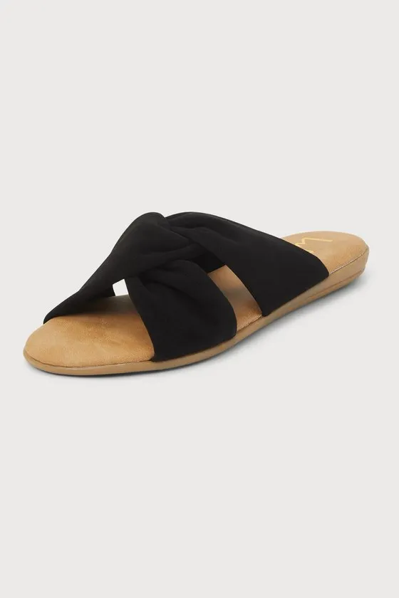 Santana Black Suede Slide Sandals sold by Lulus product image thumbnail 3
